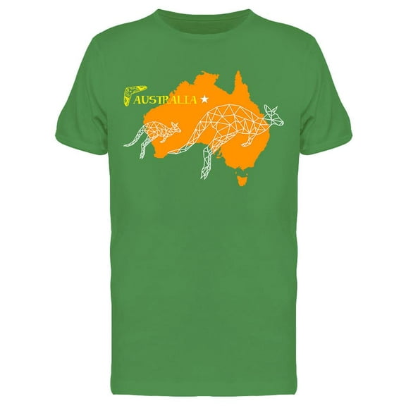 Australia Map And Poly Kangaroos Tee Men's -Image by Shutterstock