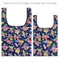 thumbnail image 3 of Wrapables JoliBag Collection Reusable Shopping Bag (Set of 2), Pink & Blue Flowers, 3 of 5
