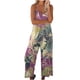 thumbnail image 2 of ICHUANYI Liquidación Moda Mujer Cami V-Cuello Sin Mangas Casual Bolsillo Suelto Impresión Mono Largo ICHUANYI WER202308231156, 2 of 7