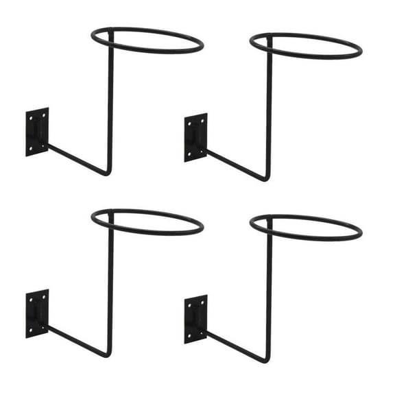 4 Pieces Black Metal Cap Hat Rack Cowboy Hat Stand Holder Entryway Display Rack (Wall Mount) - 20cm