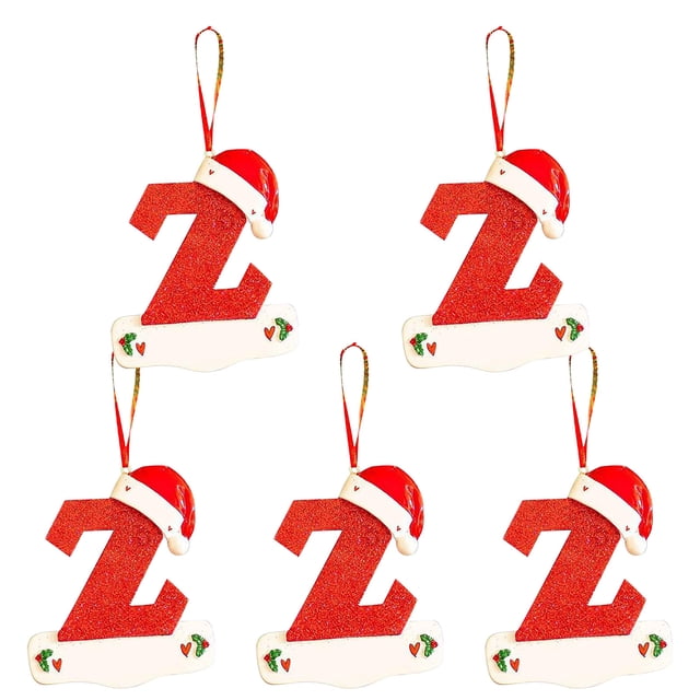 Pendentif Lettre Petit Chapeau Rouge de Noël Bricolage Nom Inscriptible Pendentif Lettre 26 5 Pcs