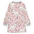 thumbnail image 6 of Girls' long-sleeved dress Line Unicorn Girls' A-line dress with ribbed cuffs Soft and comfortable, 6 of 6