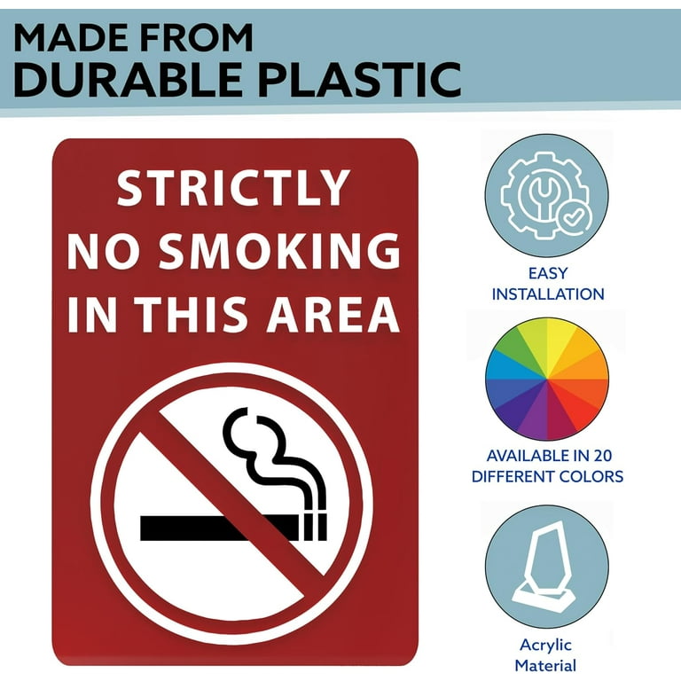 No Smoking Sign PVC Glass Door Wall Window Main Entrance Non Smoking Label Smoke - Foto 9