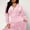 Pink, variant on MORTTIC Women's Solid Color Two-Piece Drawstring Hooded Track Set Zip-Up Top Pocket Pants with Ribbed Detail Pink,S