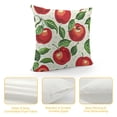 thumbnail image 4 of YINGXI  Fruits Throw Pillow Cushion Cover, Warm Colored Cartoon Style Red Apples Taste Food Garden Summer Eats, Zippered Double-Side Digital Print Decor, White Green and Dark Pink 22x22in, 4 of 5