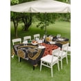 thumbnail image 5 of 60x102 Inch Outdoor Tablecloth with Umbrella Hole Zipper Rectangle Polynesia Texture Rectangular Tablecloths Outside Waterproof Traditional Tribe Sea Turtle Abstract Art Patio Table Cover for Picnic, 5 of 8