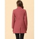 thumbnail image 4 of Abrigo de Invierno Elegante Allegra K Roempolvado Largo de Un Solo Pecho Con Cuello Alto, 4 of 5