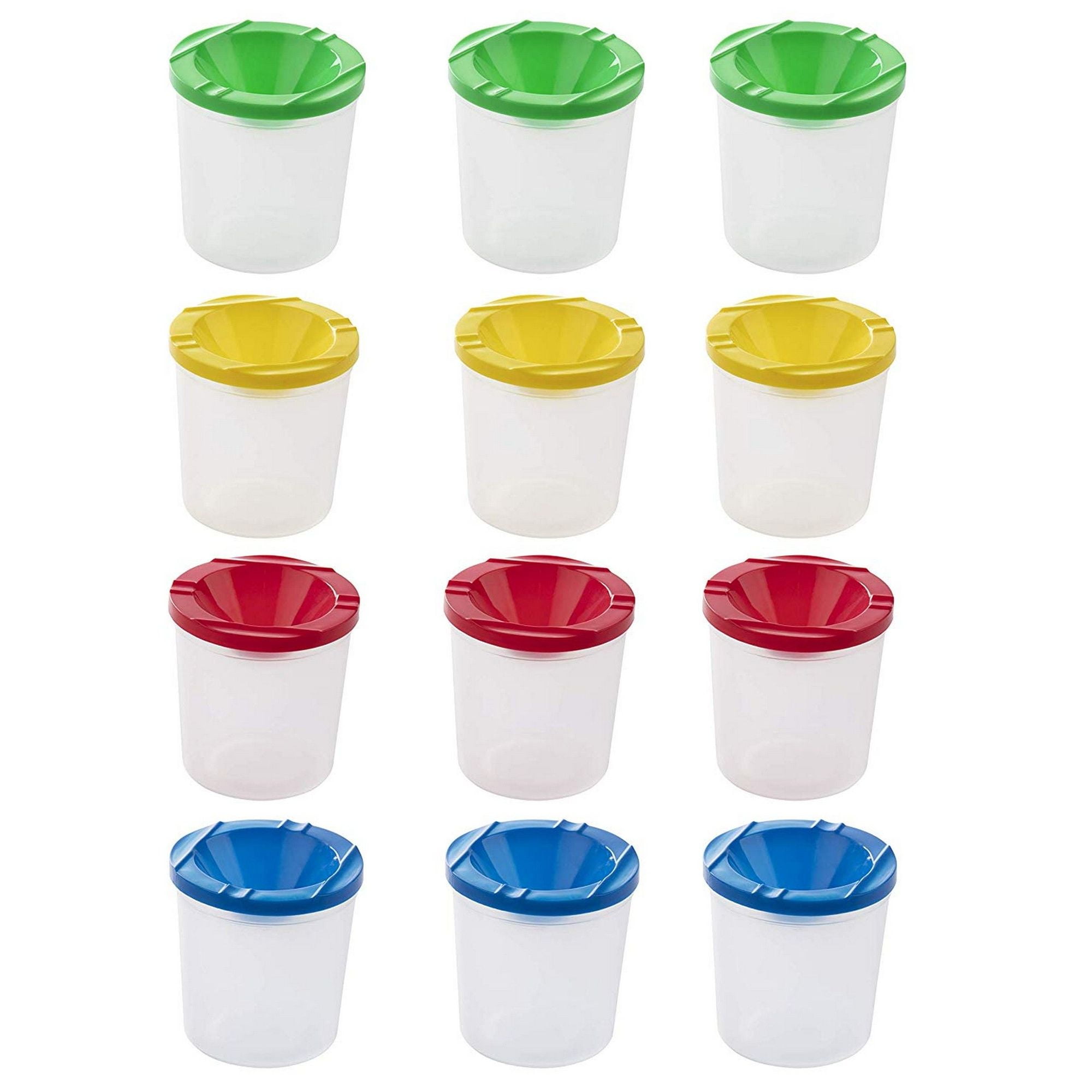 No Spill Paint Cups 12Pack Spill Proof Paint Cups with Lids, 4