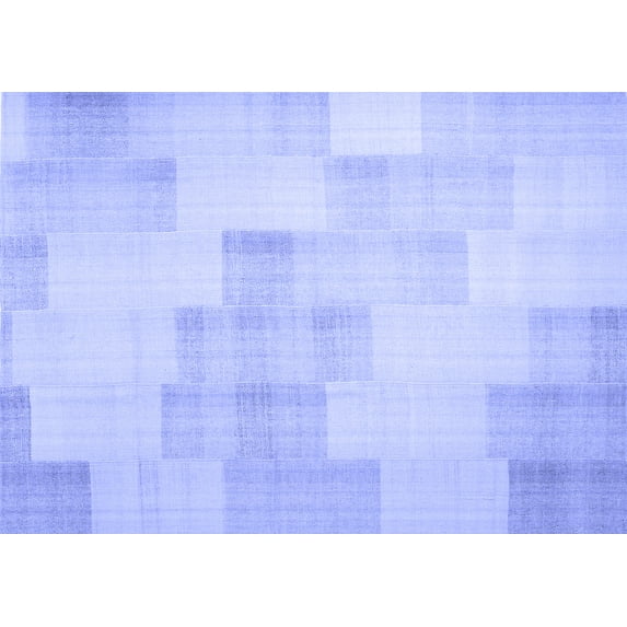 Ahgly Company Indoor Rectangle Solid Blue Modern Area Rugs, 8' x 10'
