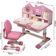 thumbnail image 3 of Floseru Small Desk, Desk Chair Set, Widened Desktop Multi Separation Cartoon Pattern Kids Adjustable Height Study Table with Drawer Chair, 3 of 10