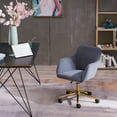 thumbnail image 2 of Modern Accent Armchair, Comfy Upholstered Leisure Chair with Backrest, Velvet Fabric Swivel Vanity Chair, Height Adjustable Office Chair, for Living Room, Bedroom, Makeup Room, Navy, D4435, 2 of 10