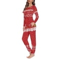 thumbnail image 2 of Renewold Durable Pjs for Women Christmas Skull Snowflake Pajamas Top and Pants Set of 2 Multi-Saeson Long Sleeve Tracksuit Clothing Cozy Loose Sleep Wear Size 4XL, 2 of 4
