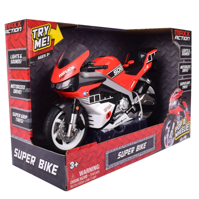 Maxx Action Red Motorized Toy Road Super Bike Motorcycle with