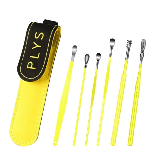 Ear Wax Removal Ear Wax Cleaning Tool Kit - Portable Ear Wax Cleaning Kit,Stainless Steel Ear Wax,Good to Use Ear Wax Removal Kit (Includes 6 Ear Pickers Ear Wax Removal Tool