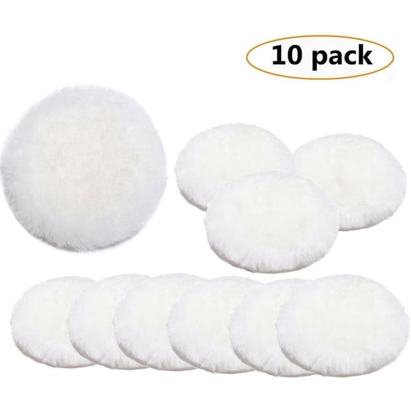 SATC 10Pcs 5 inch Car Waxes Automotive Polishing Pads Pure Wool Car Buffer Polisher Waxing Buffing Wheel Kit