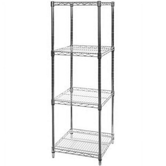 Shelving Inc. 18" d x 18" w x 96" h Chrome Wire Shelving with 4 Shelves