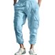 thumbnail image 4 of Puntoco Pantalones casuales largos para hombre Pantalones con puños de otoño para hombre Pantalones lisos con múltiples bolsillos y cordón Pantalones largos de relajación, 4 of 5