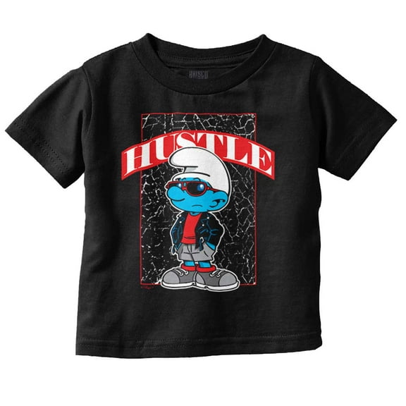 Urban Streetwear Smurf Hustle Cartoon Toddler Boy Girl T Shirt Infant Toddler Brisco Brands 6M