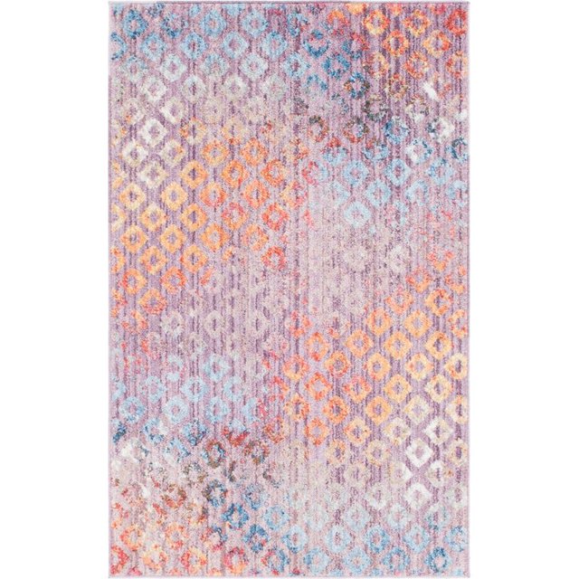 Unique Loom Tapis Arc-en-Ciel Géométrique 3' 3 x 5' 3 Rectangle Violet/bleu
