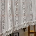 thumbnail image 4 of Sunyuer White Lace Arched Sheer Curtain Floral Embroidered Swag Curtain Valance Tier for Doorway Kitchen Bathroom Window, Rod Pocket Top 1 Panel, 4 of 7