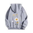 thumbnail image 4 of Graphic Hoodie for Women Cute Flower Print Long Sleeve Preppy Y2K Oversized Pullover Casual Lounge Hooded with Pocket, 4 of 5