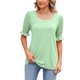 thumbnail image 1 of Gibobby Camisetas Mujer Manga Corta Verano sólido cuello cuadrado princesa manga corta manga suelta camiseta mujer Top(GN2,G), 1 of 4
