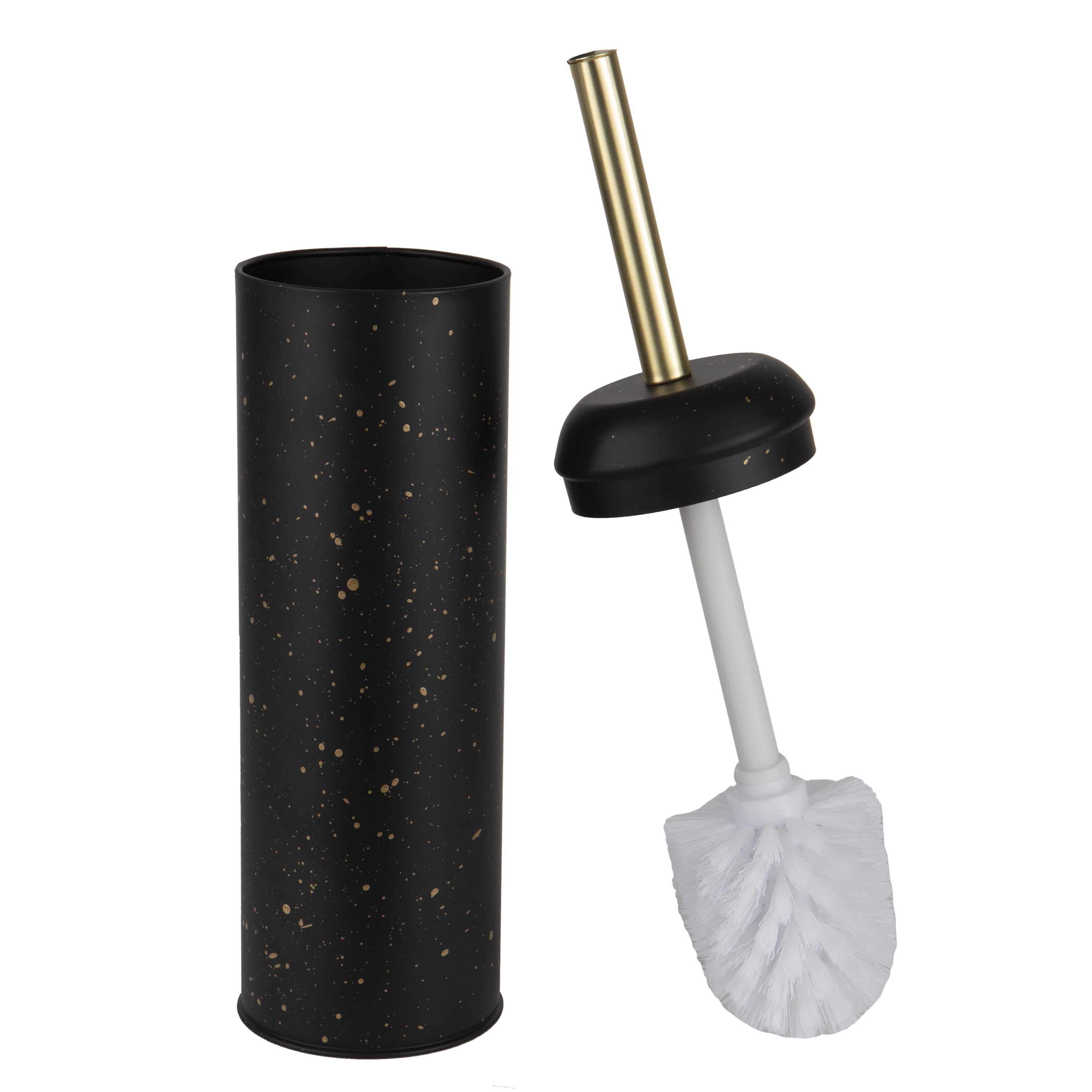Slim Bathroom Accessory Made of Plastic Free-Standing Brush and Holder with Silicone Bristles iDesign Toilet Brush with Toilet Brush Holder Black 