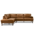 thumbnail image 5 of Allora Mid-Century L-Shaped Genuine Leather Left-Facing Sectional in Tan, 5 of 5