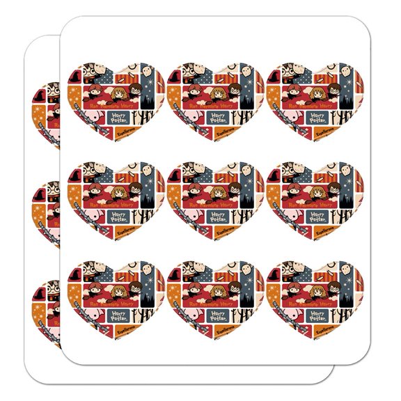Harry Potter Cute Chibi Pattern Heart Shaped Planner Calendar Scrapbook Craft Stickers