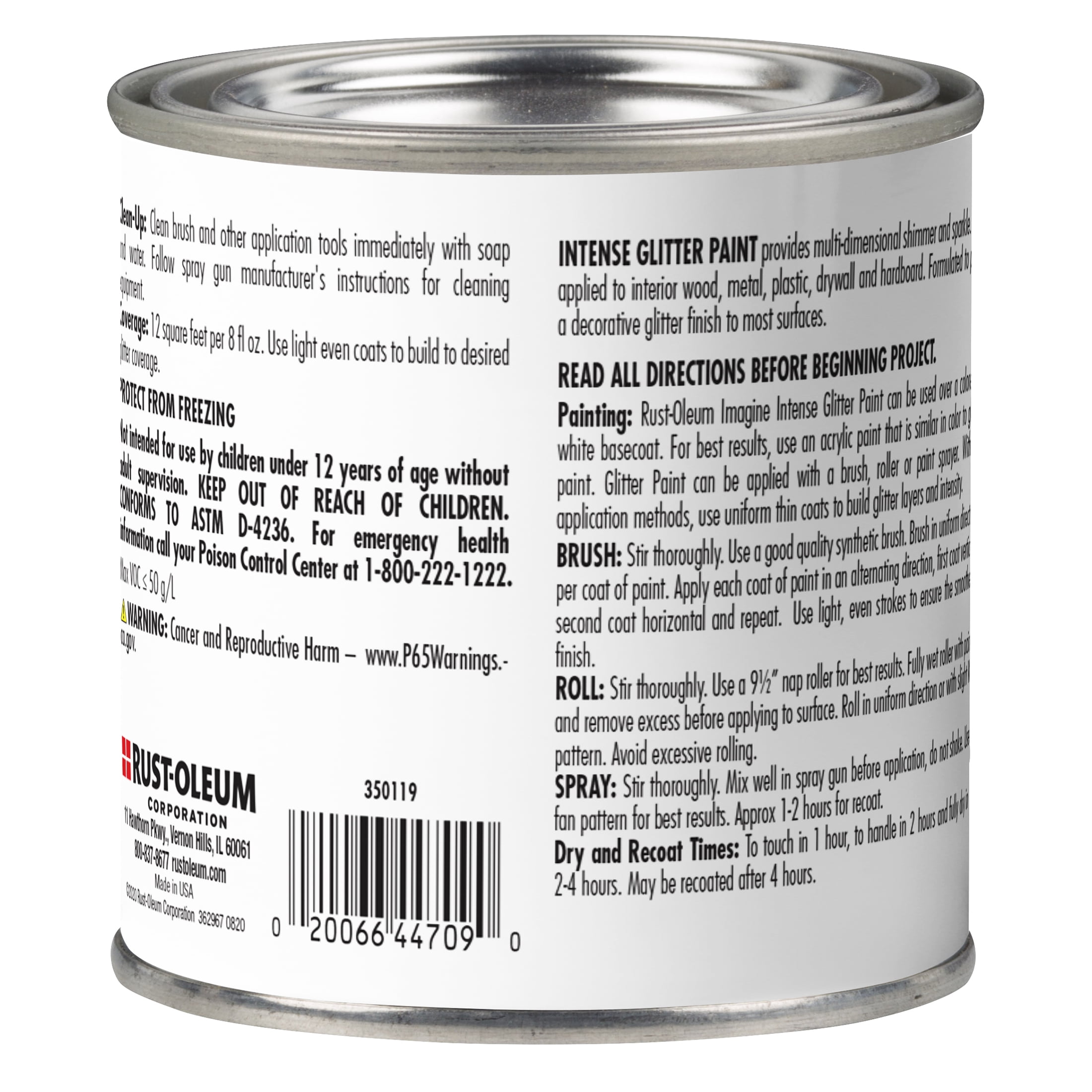 4 Pack, Red, Rust-Oleum Craft & Hobby Imagine Intense Glitter Paint- 350119, 1/2 Pint