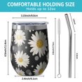 thumbnail image 5 of 12oz Stemless Wine Tumblers Black White Flower Pattern Vacuum Insulated Stainless Steel Travel Tumbler Cups Mug with Lid and Straw for Champaign,Cocktail,Beer with Cleaning Brush, 5 of 5