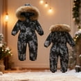 thumbnail image 5 of qelini One Piece Snowsuit Toddler Romper Ski Suits Warm Insulated Hooded Outdoor Overalls Winter Thermal Outfits, 5 of 7