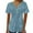 Blue, variant on WREESH Women's Short Sleeve Henley Top with Printed V-Neck Button Up Graphic Design Olive Green