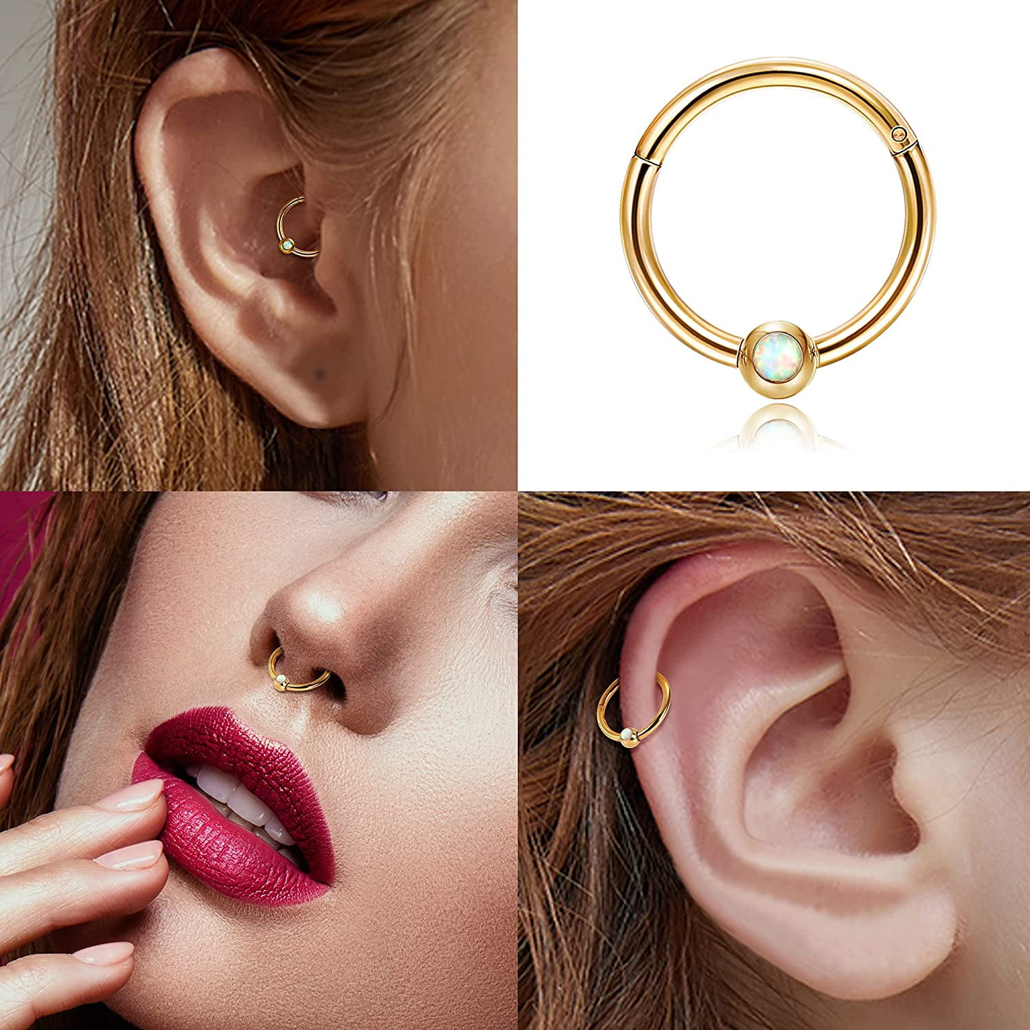 16G Titanium Daith Jewelry CZ Paved Daith Piercing Hoop – OUFER BODY JEWELRY