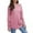 Pink, variant on MIUOWANP Crewneck Sweatshirts Womens 2024 Women's Casual Round Neck Long Sleeved Fashion Top Navy L