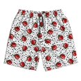 thumbnail image 5 of Goofa Red Ladybugs On Black Dotted Printed Mens Swim Trunks Summer Quick Dry Short Beach Swimwear Bathing Suits-Small, 5 of 9
