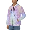 thumbnail image 3 of Zufioo Fish Scale1 Print Men's Hooded Cardigan, Zip-up Long-Sleeved Sweatshirt Jacket Sportswear-X-Large, 3 of 5