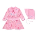 thumbnail image 1 of Xijirk Robe à Manches Longues pour Filles Style Maillot de Bain Contour Doux Design Doux Mode Maillot de Bain pour Plage Piscine et Activités, Rose, 6-8 Ans, 1 of 7