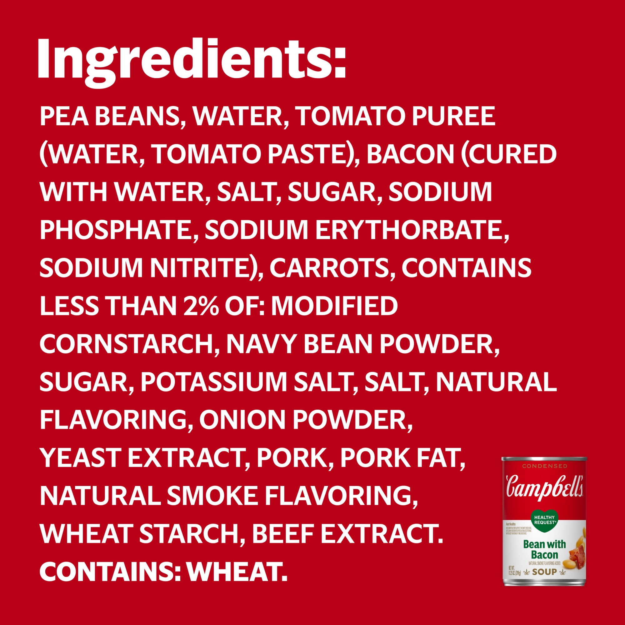 Campbell's Condensed Healthy Request Bean with Bacon Soup, 11.25 Ounce Can