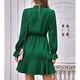 thumbnail image 3 of Vestido de volantes de manga larga con cuello simulado para mujer Mini vestido casual de línea A de color puro ANGGREK  Otros, 3 of 6