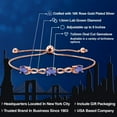 thumbnail image 2 of Gem Stone King 1.97 Ct Oval Checkerboard Blue Iolite E-F Lab Grown Diamond 18K Rose Gold Plated Silver Bracelet for Women, 2 of 5