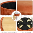 thumbnail image 3 of Velvet Round Storage Ottoman, Modern Foot Stool Vanity Stool with Metal Legs & Tray Top Coffee Table, Ottoman with Storage for Living Room Bedroom (Pumpkin), 3 of 7