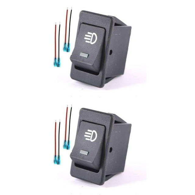 Interruptor De Palanca Del Interruptor De Palanca Del Camión Del Coche De 2 Pedazos 12V 35A Con la lámpara + Roja Yotijar Interruptor oscilante de la lámpara de conducción