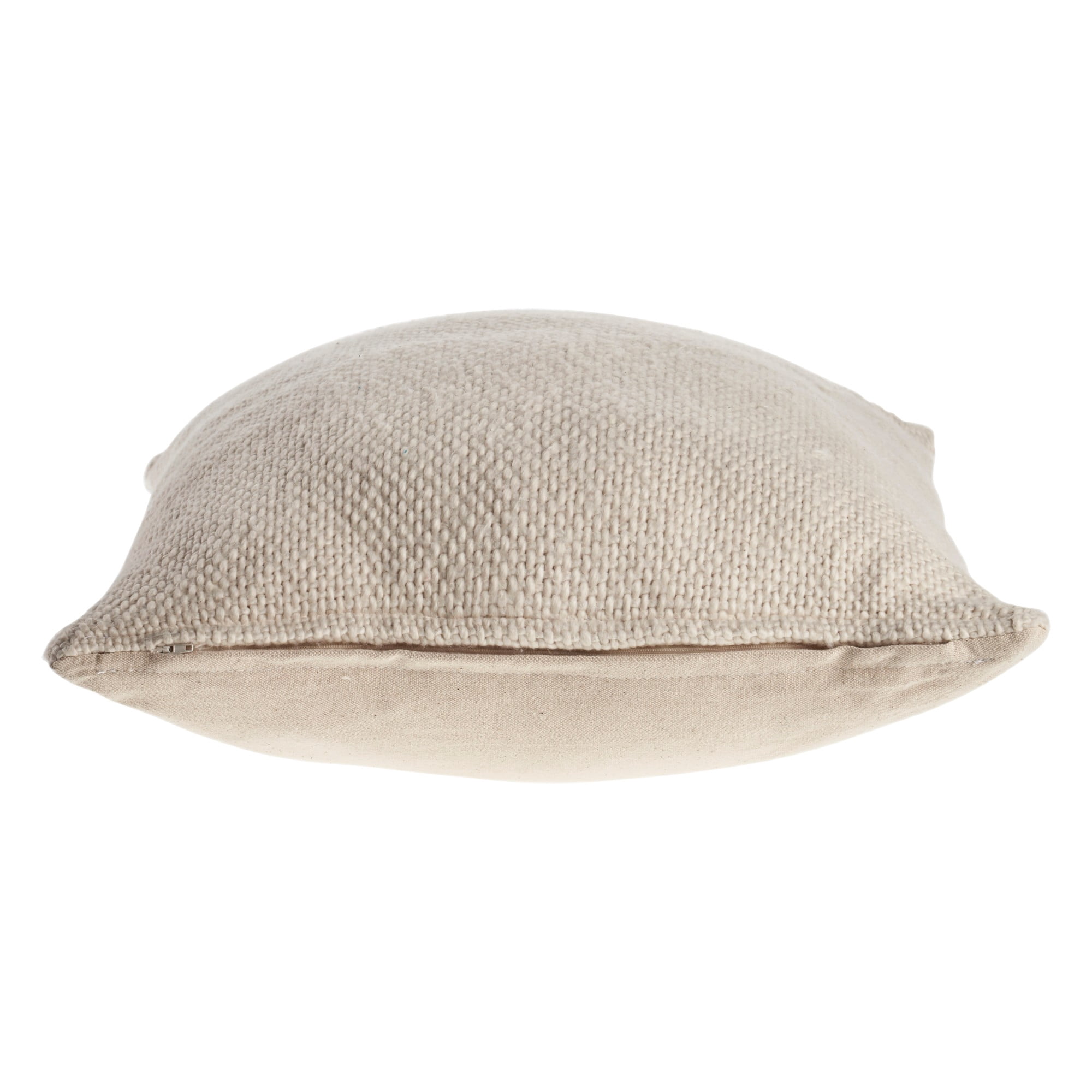 Harlow Hill Natural Solid Transitional Cotton Throw Pillow Cover, 18" x 18"