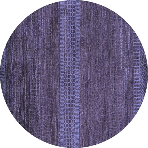 Ahgly Company Indoor Round Abstract Blue Modern Area Rugs, 8' Round