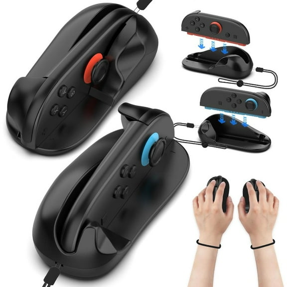 Game Controller Mouse for Joy-Con 2 Controller, Mini Portable Mouse for Drag x Drive Gaming Accessories - Compatible with Switch 2 2025 (Blue *1 Orange *1)