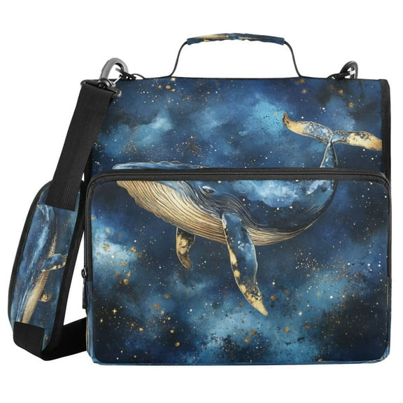 YAZAOO Zipper Binder trapper keeper Documents Organized Design Starry Humpback Printed