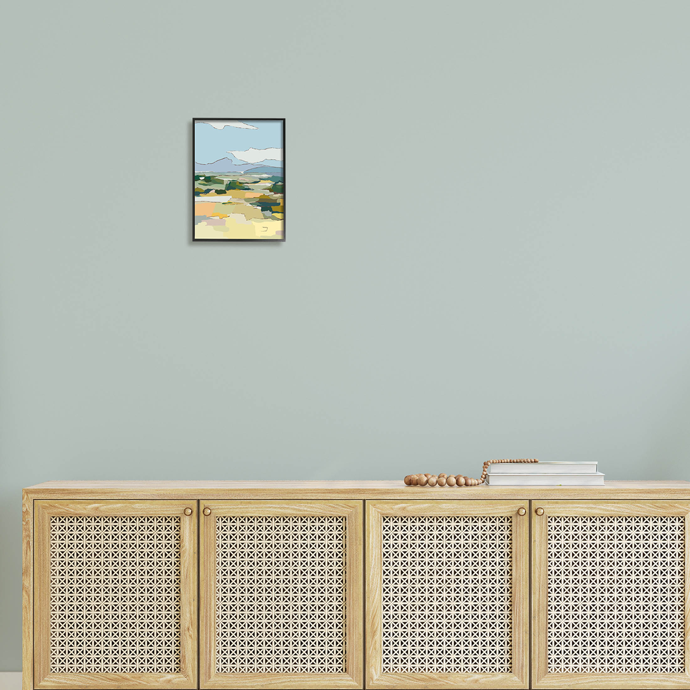 Stupell Industries Rural Pasture Abstract Field Graphic Art Black Framed Art Print Wall Art, Design by Nikita Jariwala