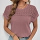 thumbnail image 1 of Fiudx Camisas de Mujer Top de Cuello Redondo Ahuecado con Hombros a Mangas y Estampado Floral Informal para Mujer a La Moda, 1 of 7