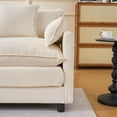 thumbnail image 5 of Accent Chair with Ottoman, Modern Lounge Club Chair, Chenille Upholstered Armchair with Footrest, Comfy Reading Chair for Living Room Bedroom Small Space, Beige, 5 of 15